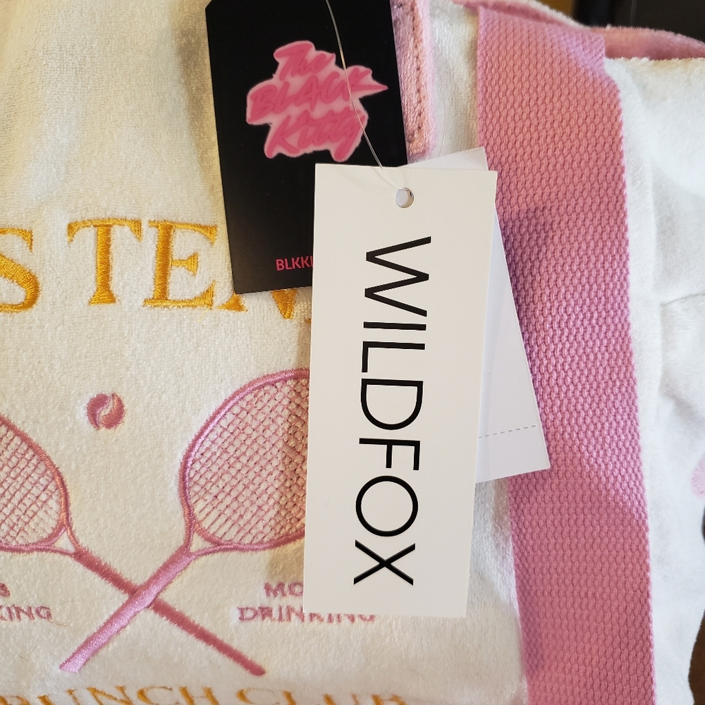 Wildfox 'Après Tennis Brunch Club' Terry Cloth Tote w/ Crossbody - NWT - Picture 8 of 14